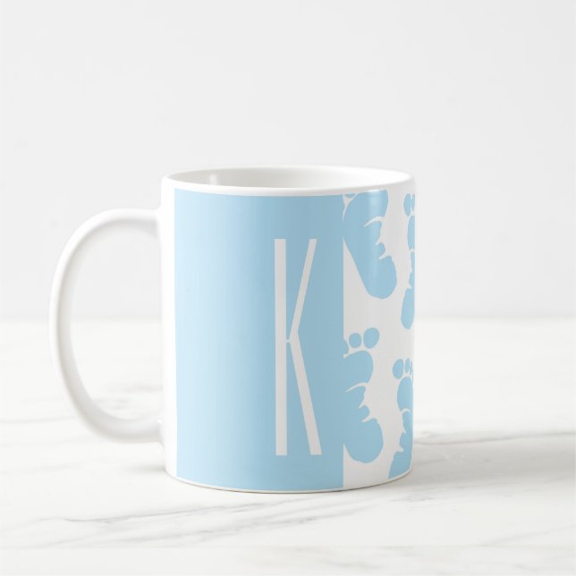 Baby-Blau, Jungen-Baby-Füße Kaffeetasse (Links)