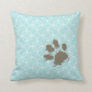 Baby-Blau-Kreise; Lustiges Pawprint Kissen