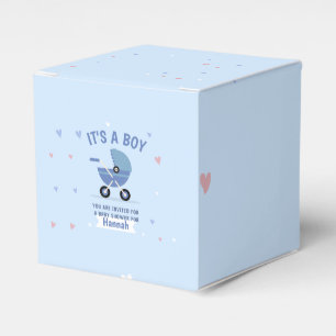 Baby Blau Minimalistische Jungen-Baby-Shower-Einla Geschenkschachtel