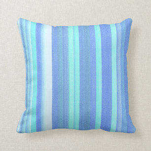 Baby-Blau-Striped Leinwand-Druck-Muster Kissen