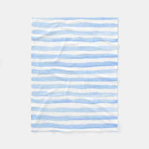 Baby Blau und Weiß, horizontal gestreift Wasserfar Fleecedecke