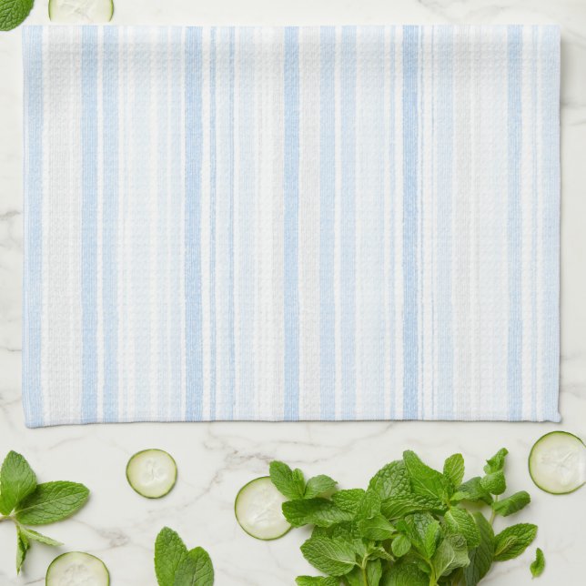 Baby Blau Weiß Streifen Geschirrtuch (Gefaltet)