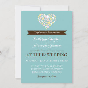 Baby Blau Weiße Kleine Herzen Hochzeitseinladung Einladung