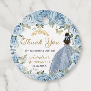 Baby Blaues Blumen Gold Schmetterlinge Prinzessin Geschenkanhänger