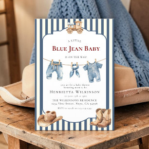 Baby-Blaues Jeans-Baby-Einladung zur Babyparty Einladung