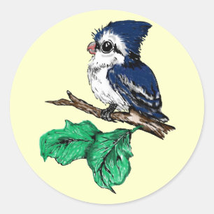 Baby-Blauhäher-Aufkleber Runder Aufkleber