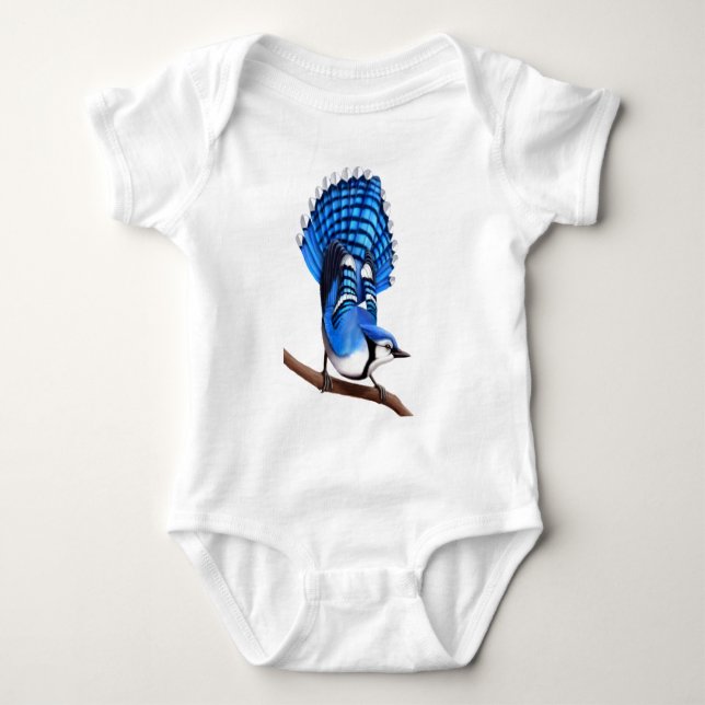 Baby-Blauhäher-Vogel-Shirt Baby Strampler (Vorderseite)