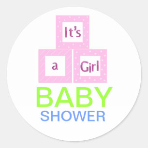 Baby Blocks Baby Dusche Runder Aufkleber