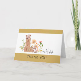 Baby Blocks, Bären und Wildblumen Dankeschön Card Dankeskarte