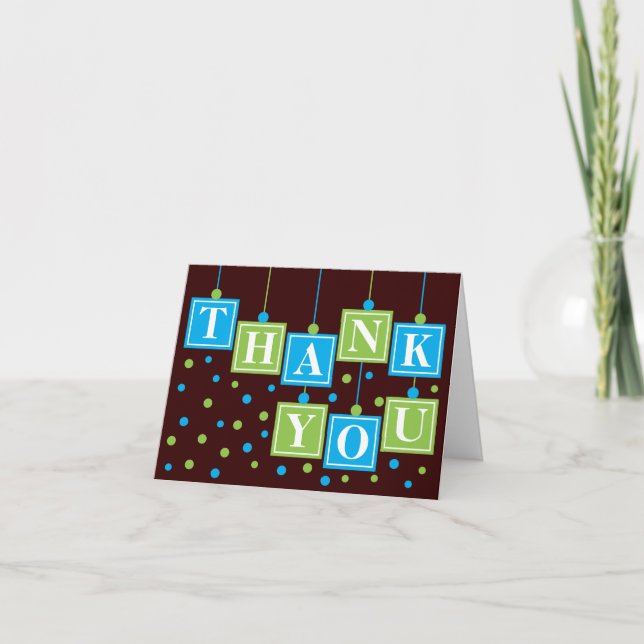 BABY Blocks Blue Green Danke-Card Dankeskarte (Vorderseite)