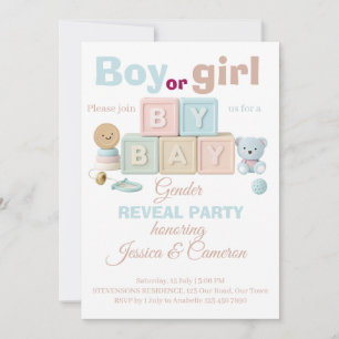 Baby Blocks Geschlecht Enthüllung  Einladung