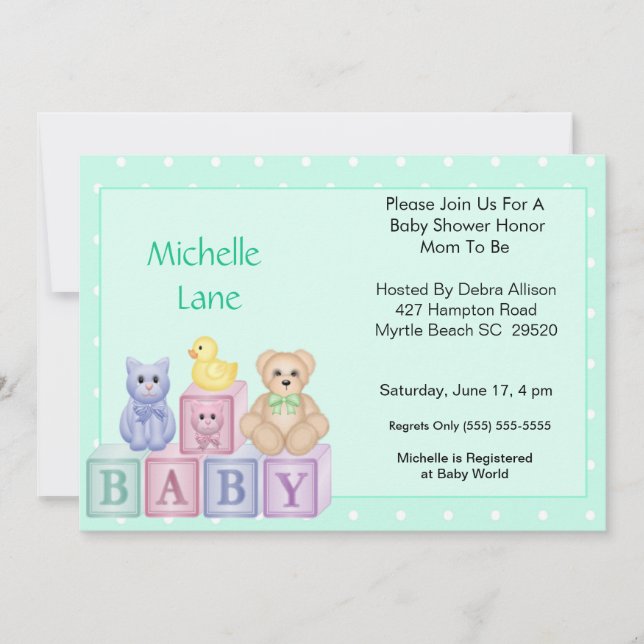 Baby Blocks Shower Invitation (Devant)