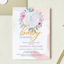 Baby Bloom Elephant Elegante Girl-Dusche