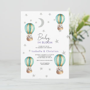 Baby Bloom Niedliche rustikale tierische Einladung