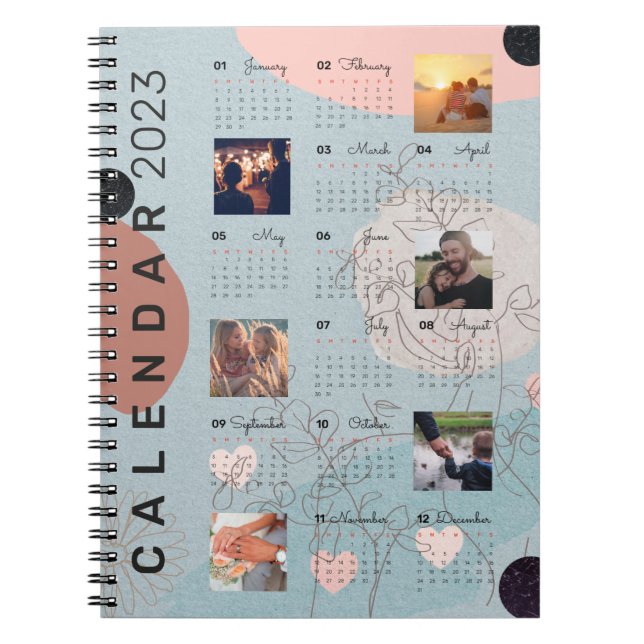 Baby Blue 2023 Kalenderjournal , 6 benutzerdefinie Notizblock (Vorderseite)