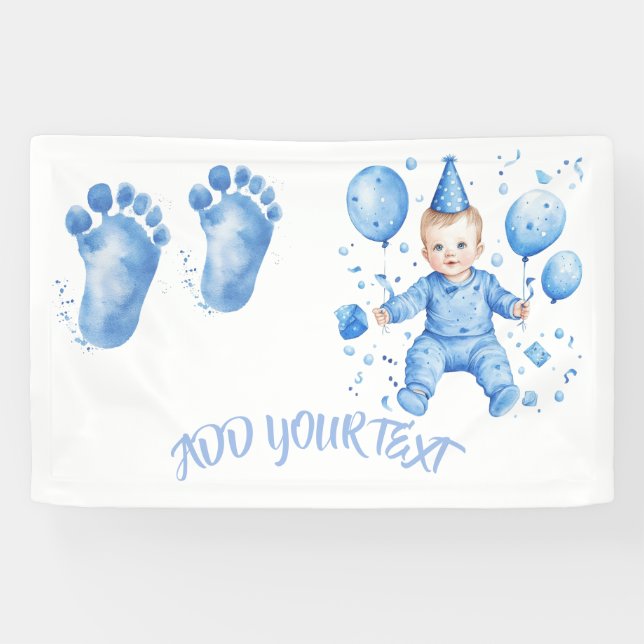 Baby Blue Add your Own Text Banner (Horizontal)