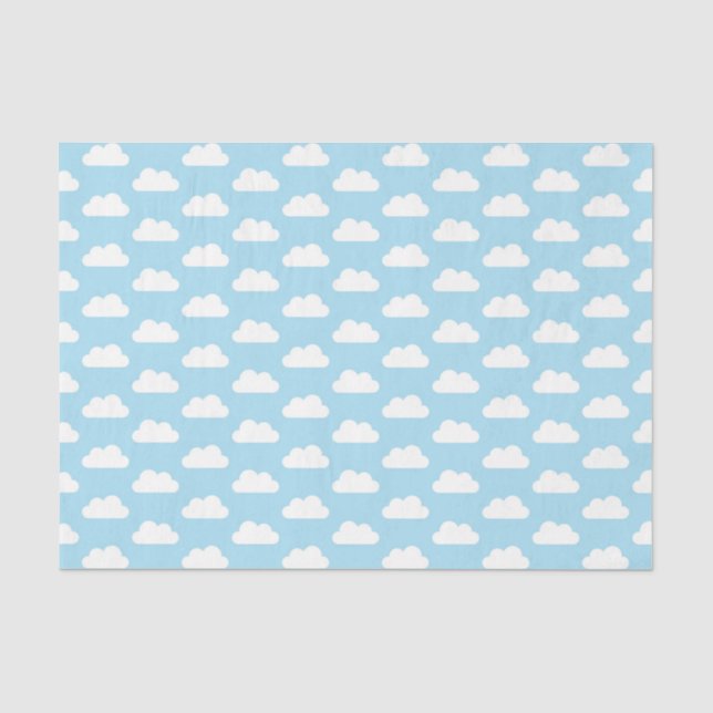 Baby Blue and White Cloud Tissue Paper Seidenpapier (Vorderseite)