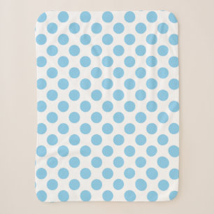 Baby Blue auf weiße große Polka Dots Sherpadecke