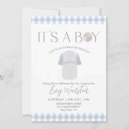 Baby Blue Baseball Oh, Baby Dusche Einladung