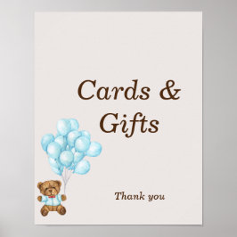 Baby Blue Bear Baby Baby Dusche Custom Schild