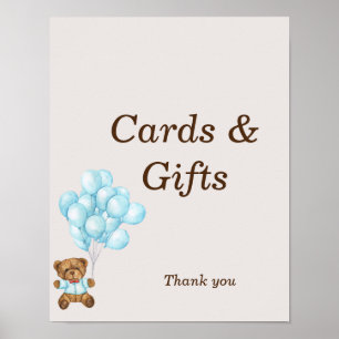 Baby Blue Bear Baby Baby Dusche Custom Schild