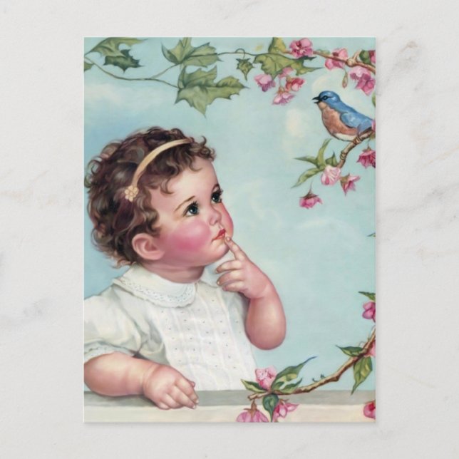 Baby Blue Bird Postkarte (Vorderseite)