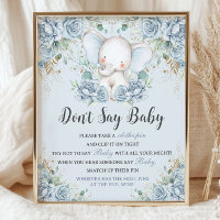 Baby Blue Blumen Elefant Don't Say Baby Spiel