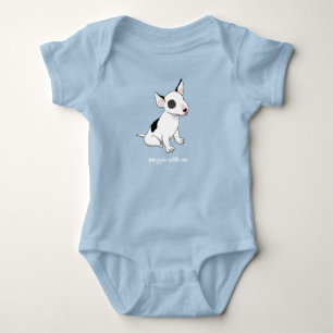 Baby Blue Body Anzug mit weißem Bullentrier Strampler