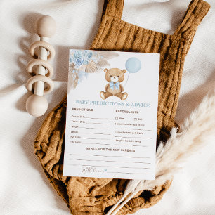 Baby Blue Boho Teddy Bear Prédictions Carte consei
