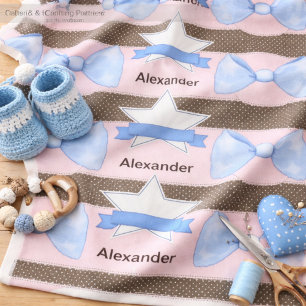 Baby Blue Bow Abzeichen in stilvollen Farben Stoff