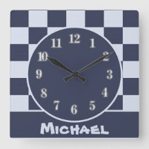 Baby Blue Boy Geometric Square Pattern Quilt Baby