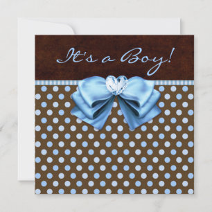 Baby Blue Brauner Baby Jungen Shower Einladung