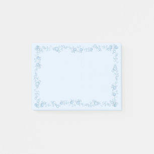 Baby Blue Buble Border Design Post-it Klebezettel