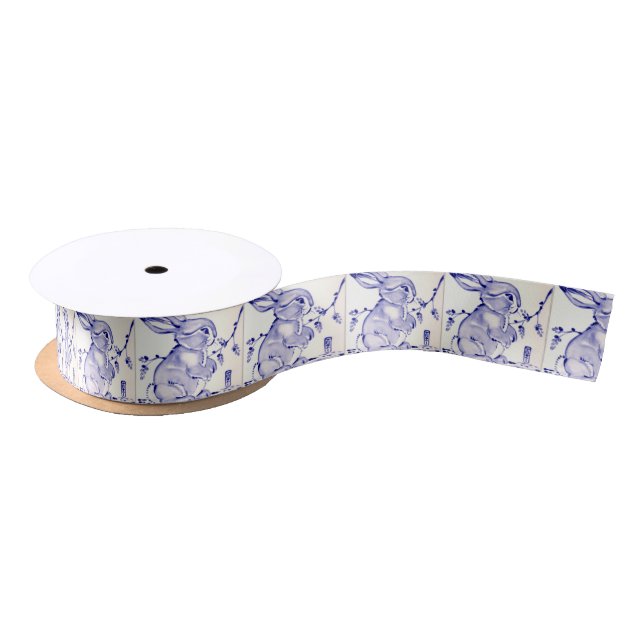 Baby Blue Bunny Rabbit Geschenkwrap Satinband (Spule)