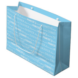 Baby Blue Christmas Gift Bag | Santa's Reindeer Große Geschenktüte
