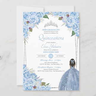 Baby Blue Cinderella Quinceanera Princess Birthday Einladung