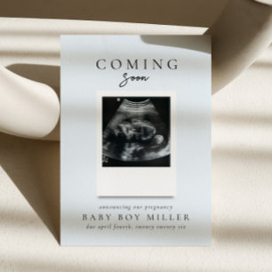 Baby Blue Coming Soon Schwangerschaftsankündigung Einladung