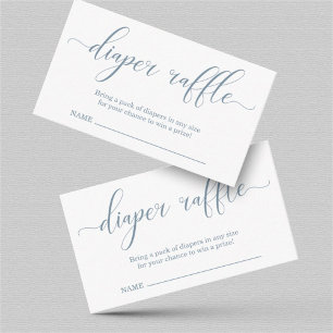 Baby Blue Diaper Raffle Douche Invitation Insertio