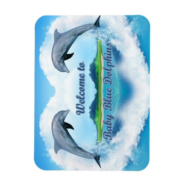 Baby Blue Dolphin Magnet (Vertikal)