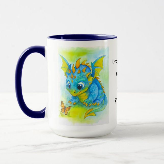 Baby Blue Dragon Mug Tasse (Links)
