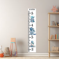 Baby Blue Dragon Watercolor Growth Chart