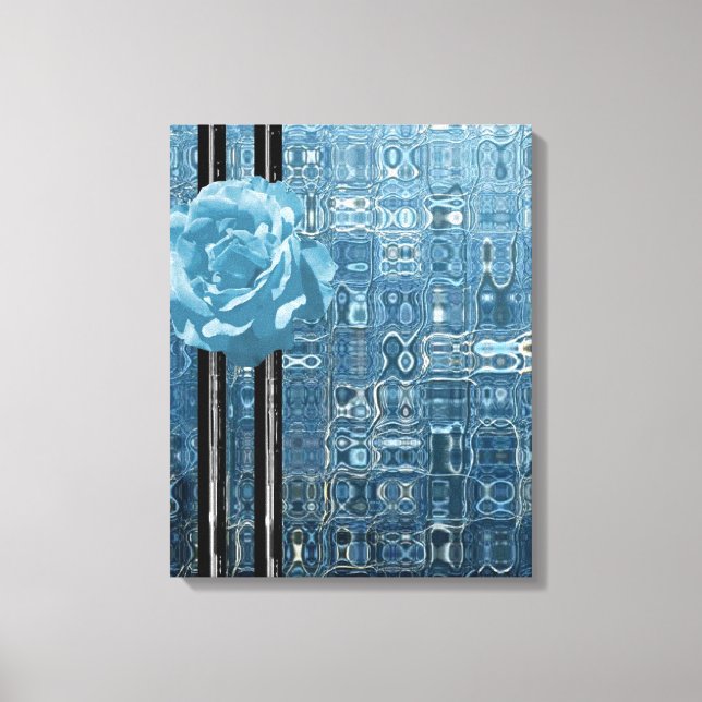 Baby Blue Eis Rose Leinwanddruck (Vorderseite)