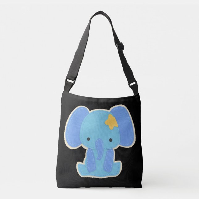 Baby Blue Elephant Boy Tragetaschen Mit Langen Trägern (Vorderseite)