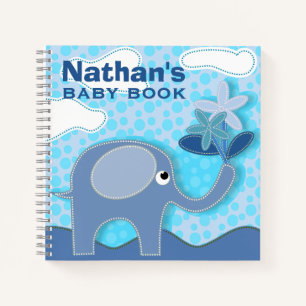 Baby Blue Elephant Personalisiert Baby Book Notizbuch