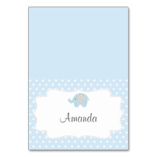 Baby Blue Elephant Platzkarte Tischnummer