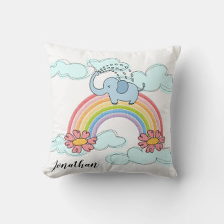 Baby Blue Elephant Regenbogenwolken Kissen Kissen