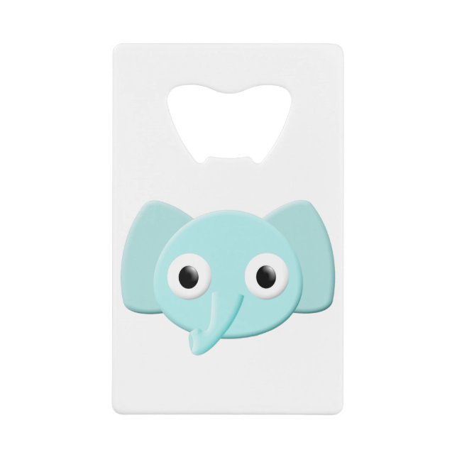 Baby Blue Elephant Zeichnend Geldbeutel Flaschenöffner (Vorderseite)