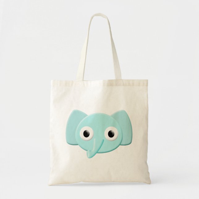Baby Blue Elephant Zeichnend Tragetasche (Vorne)