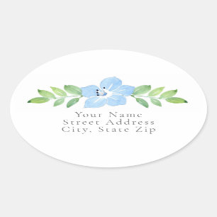 Baby Blue Eyes Aquarelle Floral Swag étiquettes