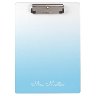 Baby Blue Farbverlauf Personalisierter Lehrer Klemmbrett